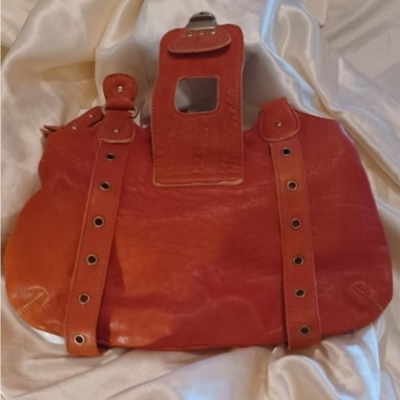 Cynthia Rowley RARE HTF Triple Compartment Leather Framed Satchel in Spice NWT!! - Picture 9 of 11